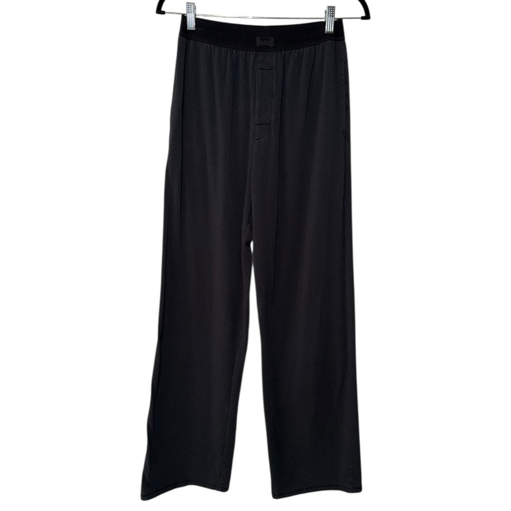 Skims Relaxed Fit Mens Straight Leg Stretch Lounge Pants Sz S Black Jersey